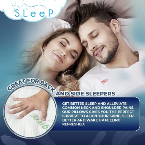 Image of MediTouch Bed Pillow Extrasoft Microfiber Fill with Certified Organic Bamboo Cover for Cool & Sound Sleeping Side Back and Stomach Sleepers Home & Hotel -U V Sterilized (Child 15 inch X 23 inch, 2)