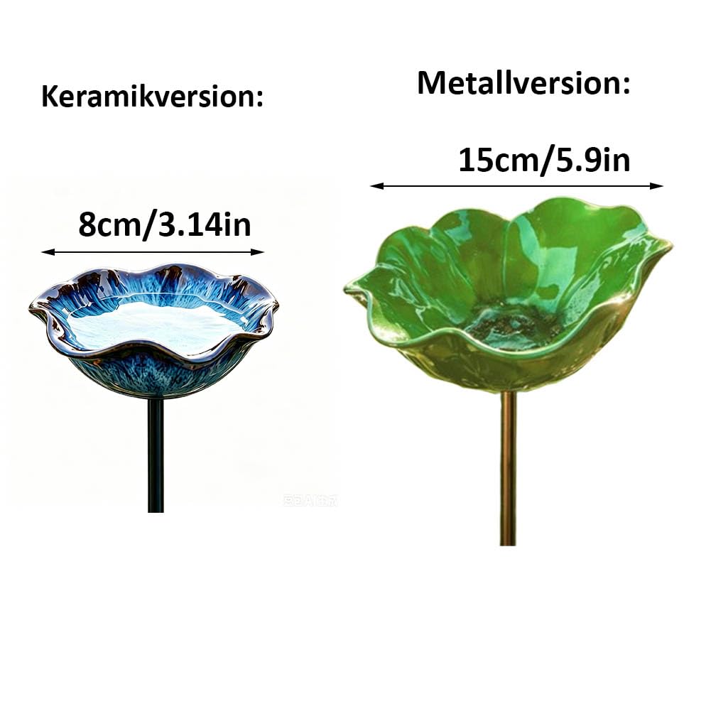 Vogeltränke Blume, Bienentränke Keramik Blume, Handgemachte BienenblütenKeramik – Winterfeste Vogeltränke & Futterstation für Garten,DekorativeKeramik für Bienen & Schmetterlinge (3*Rosa,15cm)