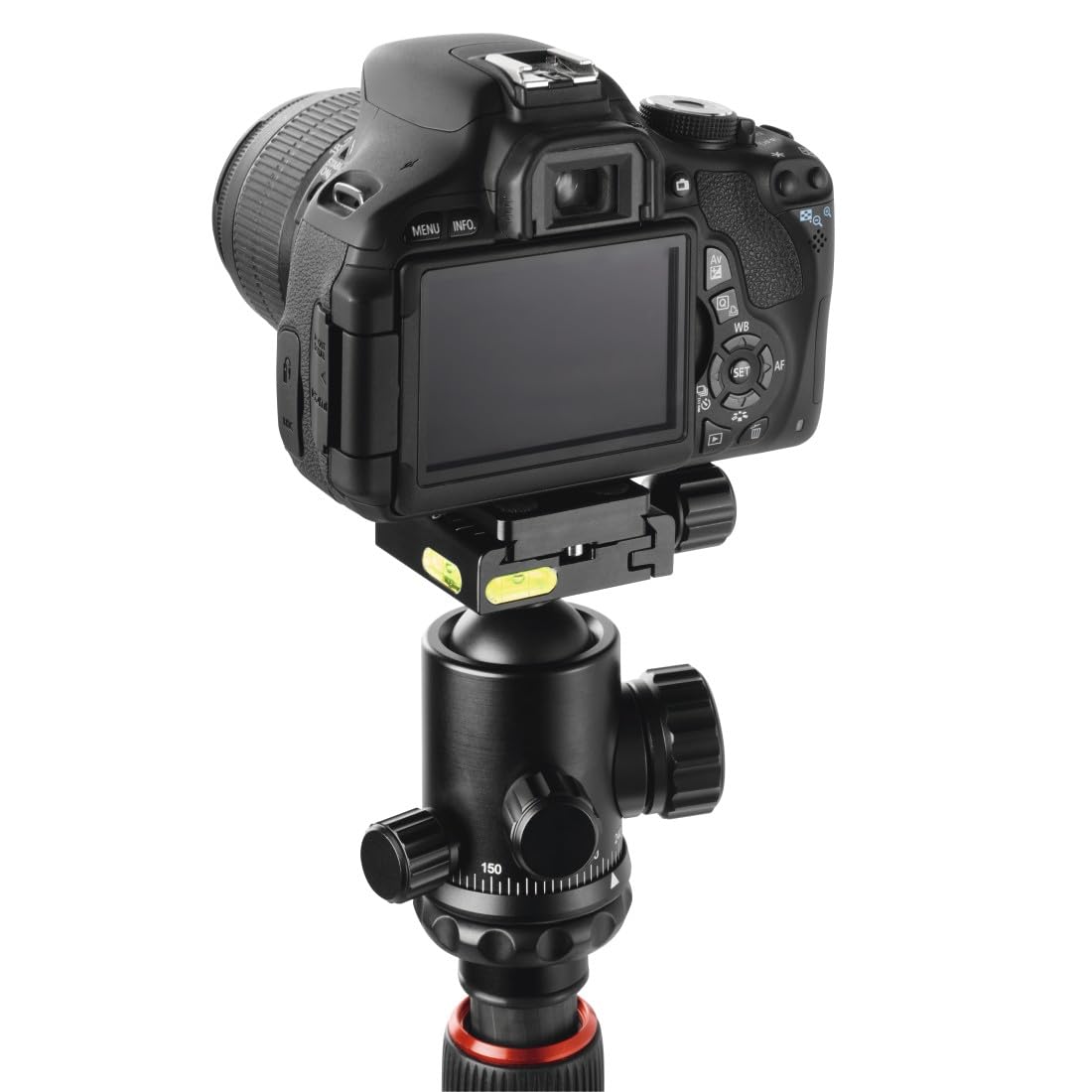 Hama Trépied Appareil Photo 2 en 1 Ramble II Duo (Plaque de Montage Rapide pour Portable, Ultraléger en Carbone, Macrophoto, Monopod ou Tripode, Max. 160 cm, tête sphérique rotative, Sac) Noir