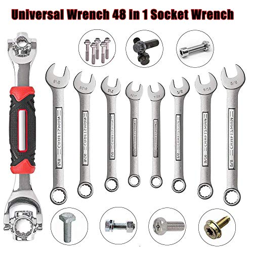 iPstyle Universal Wrench 52 in 1 Socket Wrench Tool with Multifunction 360 Degree Rotating Head, Spanner Tool for Home and Car Repair - Image 2