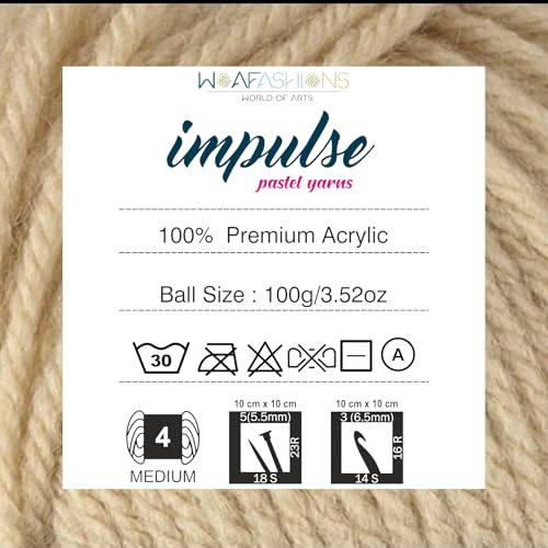 Image of WOAFashions Impulse Hand Knitting & Crochet Yarn (Beige) (100gms - Pack of 1)
