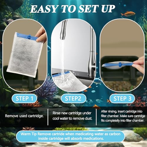 Image of 6 Pack Large Filter Cartridges Compatible with Tetra Whisper Bio-bag Filter: Large Aquarium Filter Cartridge Compatible with Tetra Whisper Filter 20i /40i IQ20 /30 /45 /60 PF20 /30 /40 /60 & ReptoFilter