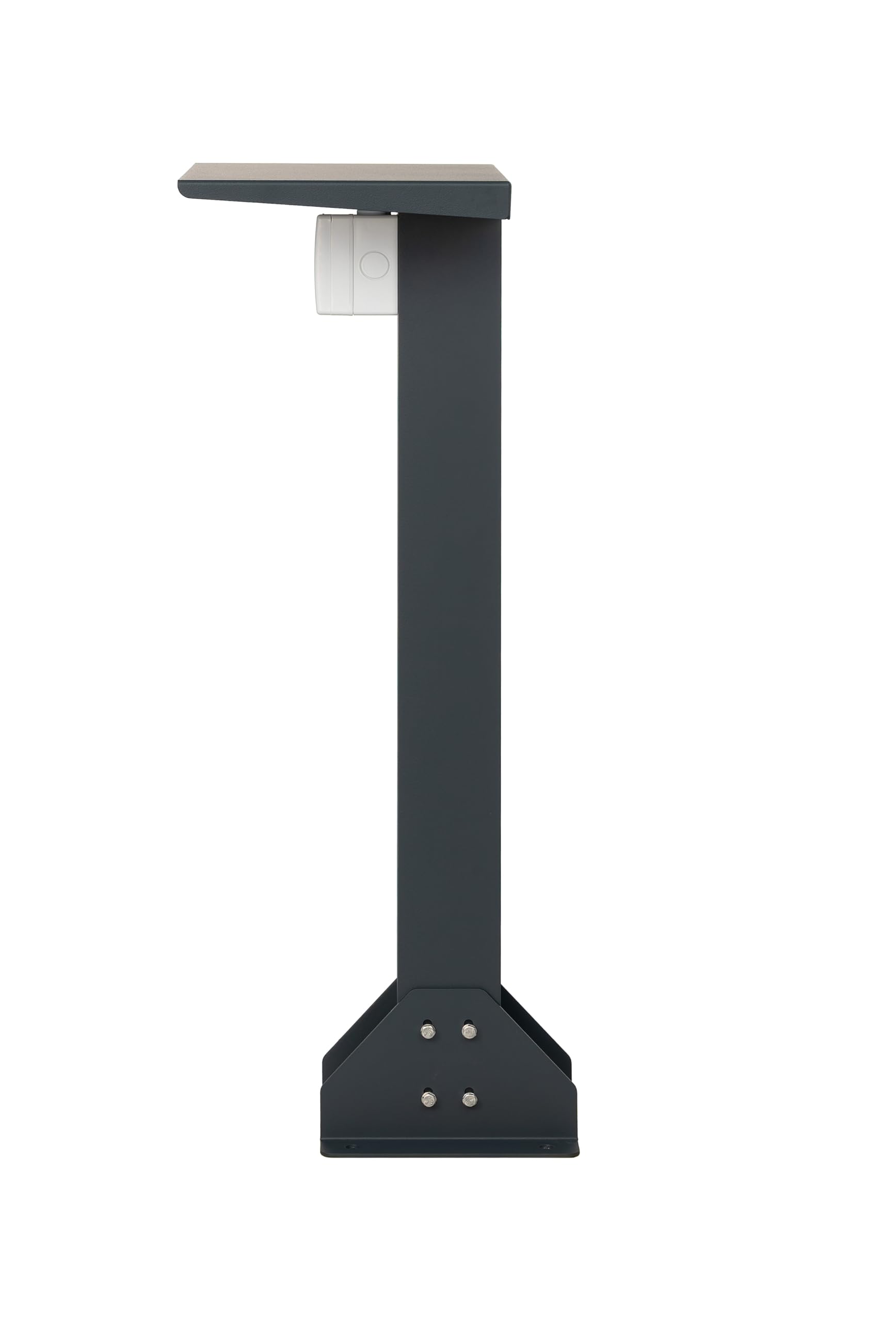 Base in alluminio con presa esterna. Colonna di presa di alta qualità. Presa per esterno con piede (Schuko 1F, 16 A, 3,7 kW)