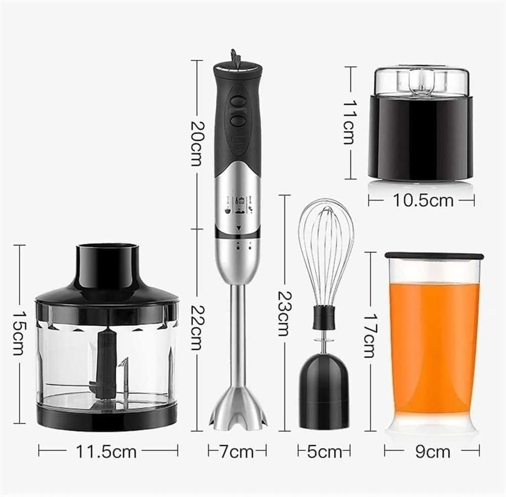 5 w 1 blender ręczny do zanurzania, ręczny blender ręczny z ostrzami ze stali nierdzewnej 304, rozdrabniacz, kubek, młynek, idealny do koktajli, jedzenia dla niemowląt, sosów, przecierów, zup