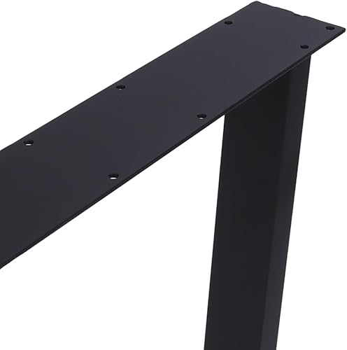 Miniatura 4 de TOPINCN Juego de 2 patas de mesa de metal de hierro negro para marcos de muebles rústicos de bricolaje, se adapta a escritorio, mesa de comedor,