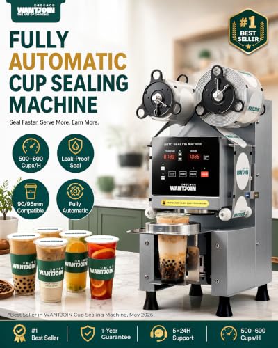Image of WantJoin Cup Sealer Machine - Full Automatic Electric Boba Sealing Machine