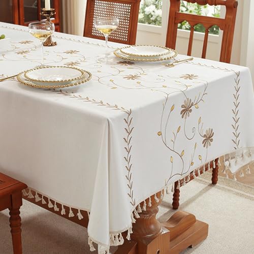 Nappe brodée de table pour cuisine et bureaux avec chemin antidérapant