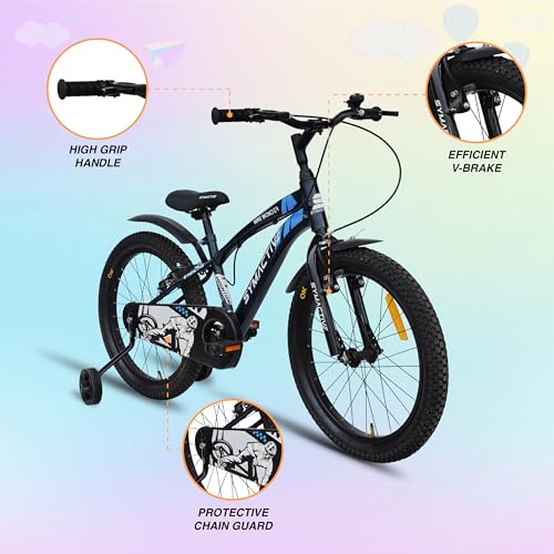 Amazon Brand - Symactive Mini Wonder, 20T Single Speed Kids Cycle/Bicycle/Bike, V-Brakes, Frame Size: 11.5 inch, Age: 5-12 Yr, Steel Rim (Dark Blue, Unisex) 3 51ivirK9hHL
