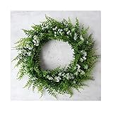 YNGJUEN Künstliche Kranz Eukalyptus Kranz Zierpflanze künstliche Blumen-grünes Blatt Blumenkranz Dekoration Hochzeit Etikette Dekoration 42cm