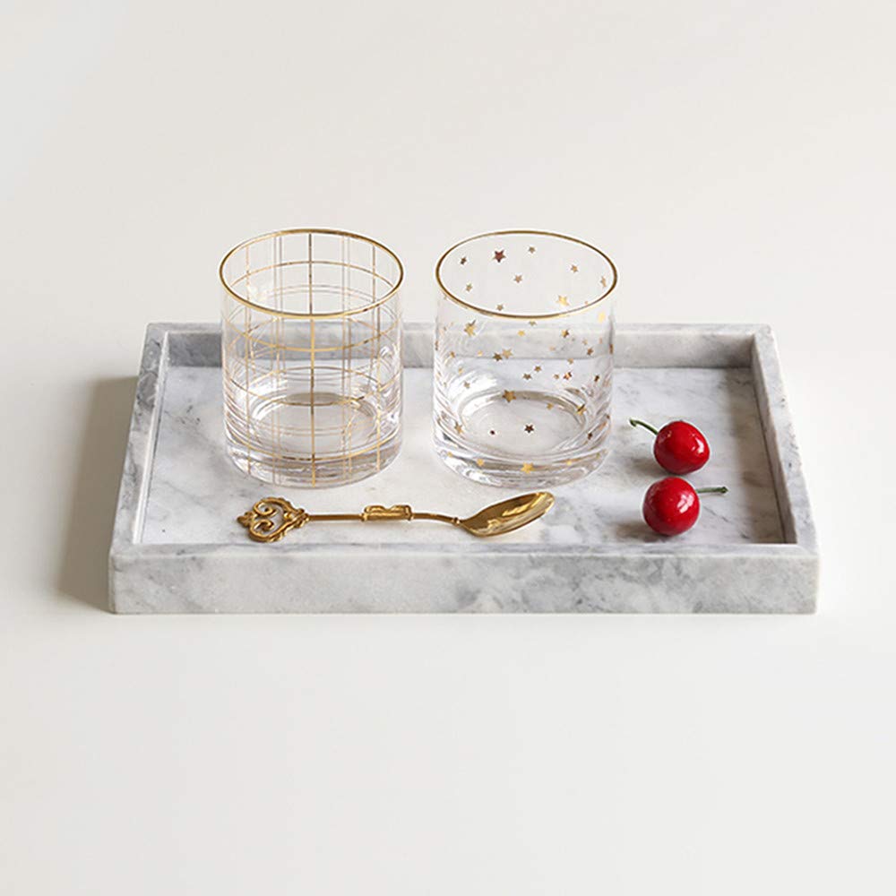 StonePlus Natural Marble Elegant Jewelry Tray Stone Organizer for Dressroom/Bathroom/Coffeeshop (Cloud Grey, 9.84Lx5.91Wx1.18H)