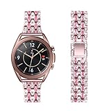 Compatible with Gear Sport Band for Women,Jennyfly Stainless Steel Band Strap 20mm Adjustable 5.0-8.6 inch Compatible with Galaxy Watch 42mm/Galaxy Watch 3/Galaxy Watch Active/Gear Sport