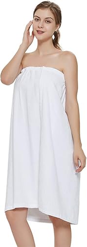 Miniatura 2 de TOPTIE Toalla de baño de toalla de algodón para mujer, color blanco, talla SM