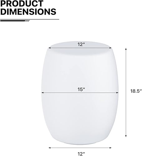 Miniatura 3 de MoNiBloom Taburete de tambor redondo LED brillante de 18.5 pulgadas de alto, 16 RGB que cambia de color, taburete de barril de luz LED con control