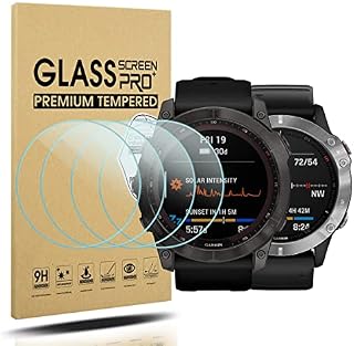 Diruite 4-Pack for Garmin Fenix 6X Tempered Glass Screen Protector for Garmin 6X Pro/6X Pro Solar/6X Smart Watch[9H Hardness] [Anti-Scratch]