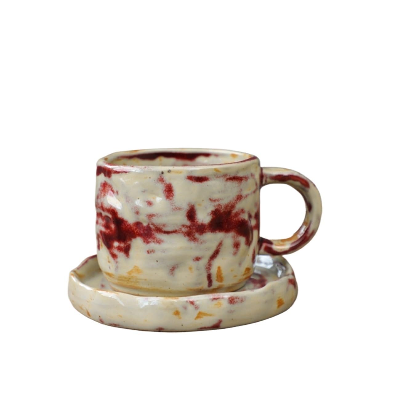 OLSKFUH Home Office And Home Coffee/Tea Cup With Plate Ceramic Mug With Handle Decor,