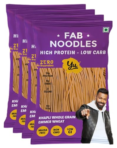 Yu Foodlabs Fab Noodles - Zero Maida, High Protein, Wholesome & Nourishing Noodles - No Preservatives & 100% Natural - Just Boil - Ready in 5 Mins - 600Gram (150Gram X 4) - Yu (B0D4H9WB4V) Amazon Price History, Amazon Price Tracker