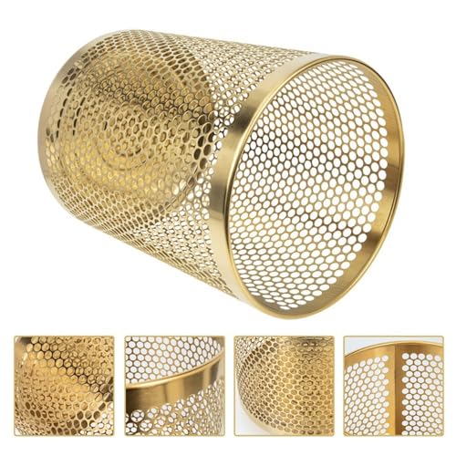 Papelera dorada de acero inoxidable para cocina y oficina miniatura 4