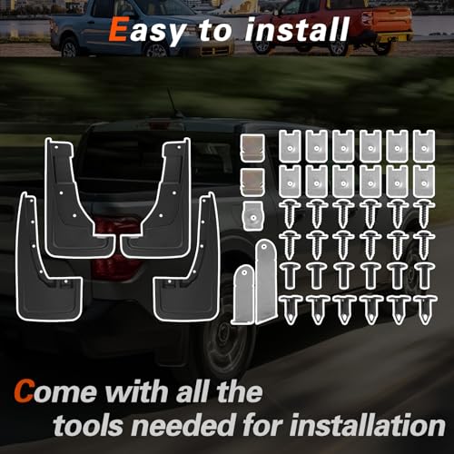 Image of Mud Flaps for Trucks Mud Guards Compatible with Ford Maverick 2022 2023 Set of 4 NZ6Z-16A550-AA NZ6Z-16A550-BA Splash Guards 4pcs Front & Rear Side, ZX-DNB-Maverick23