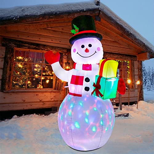 Aerwo 5Ft Christmas Inflatables Blow Up Yard Decorations, Upgrade Snowman Xmas Inflatable With Rotating Led Lights For Indoor Outdoor Yard Garden Christmas Decorations #TOP5