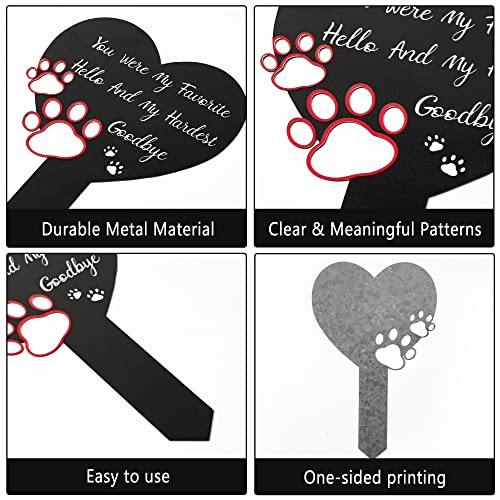 image for BUoonyer Pet Memorial Graves Markers for Dogs Cats, Pet Cemetery Heads