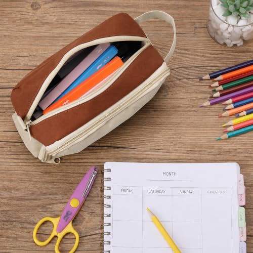 Image of Mr. Pen- High Capacity Pencil Case, Large Pencil Pouch with 3 Compartments and 2 Pockets, Large Pencil Bag with Smooth Zipper, Cute Pencil Case Pouch Organizer, School Supplies for Teens