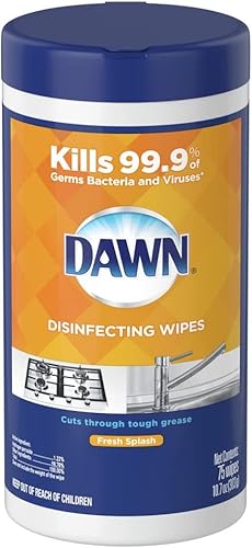 Dawn Toallitas de superficie desinfectantes con aroma fresco a salpicaduras (6 paquetes de 75)