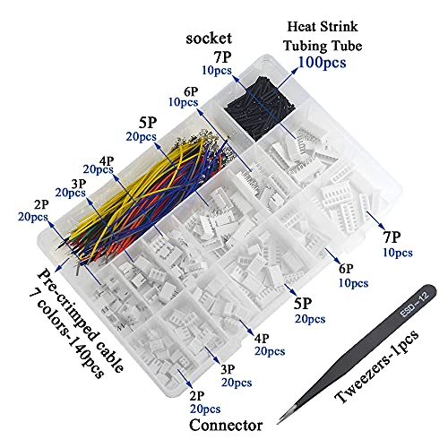 BGTXINGI 200Pcs 2.54mm XH Connection Socket Plug Kit With 140Pcs 10cm Pre-crimped cable wire 2/3/4/5/6/7 Pin House Male and Female Compatible with JST XH Connector - Image 2