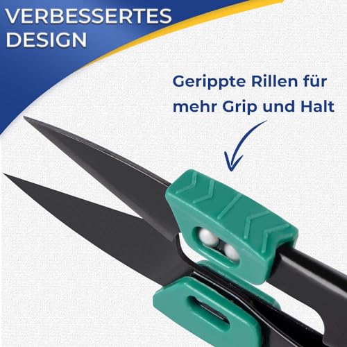 2 Stück Fadenschere - Scharfe Schneiderschere mit Schutzkappe - breitegriffe U-Förmiger Nähschere - Klingen aus Hartstahl für Präzises Abtrennen von Faden