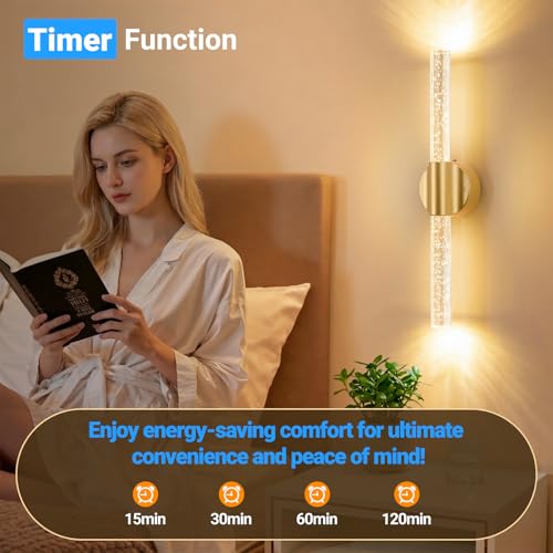 Image of Peel and Stick Gold Rechargeable Magnetic Wireless Wall Sconces Set of 2