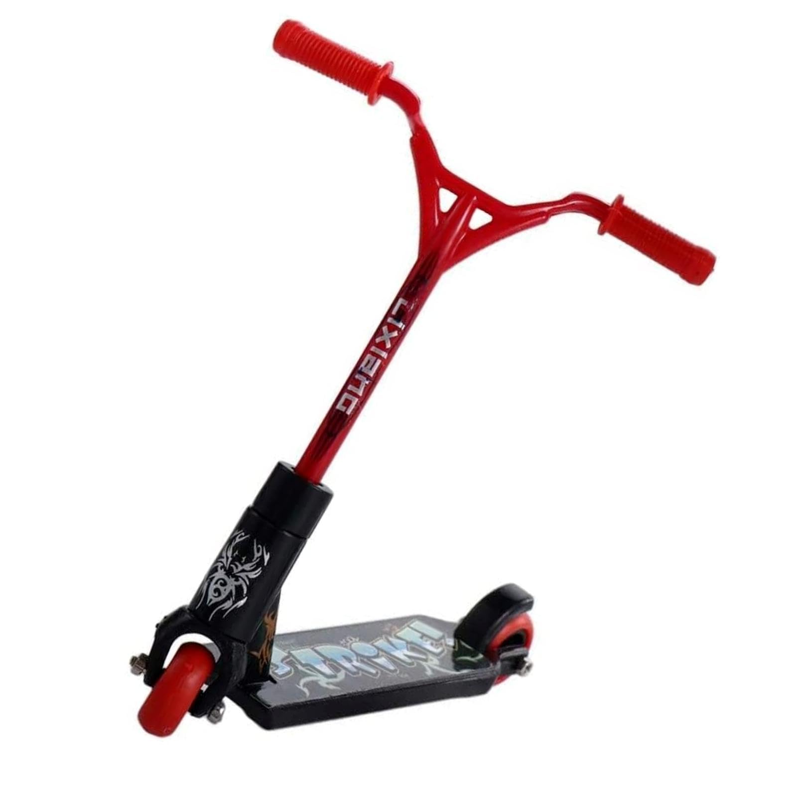 BWESOO Red Mini Finger Scooter, Cute Mini Skateboards Plastic Finger Skateboards Finger Sport Interactive Photography Props Finger Boards and Finger Bikes （1Pc Random Red）