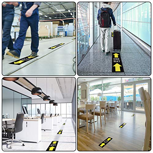 IDJWVU 30Pcs 6" x 18" One Way Directional Arrows Social Distance Floor Stickers Decal Waterproof PVC Vinyl Safety Distance Floor(30PCS)