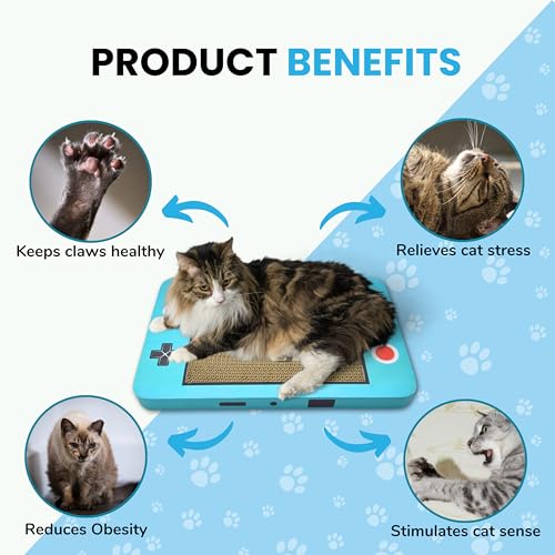 Image of Foodie Puppies Cat Scratching Pad with Catnip, Corrugated Cat Scratcher Cardboard for Indoor Cats, Kitten for Furniture Protection, Durable Texture Design (Gamey, Pack of 1)