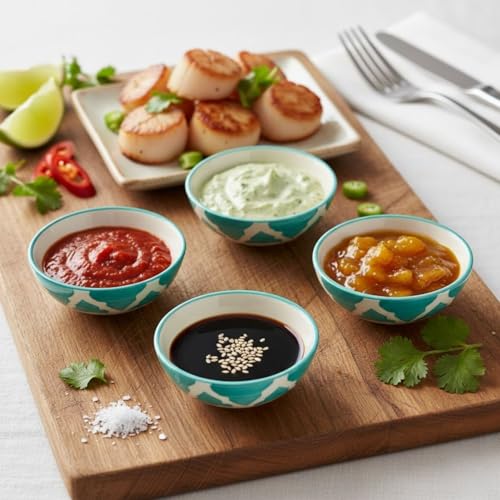 Image of Mini Seasoning Bowls for Soy Sauce Condiments Appetizers Family and Restaurant Use Simple Design Bowls for Home Dining, Everyday Meals, Food Holding and Cafe Serving (Green, Set of 6)