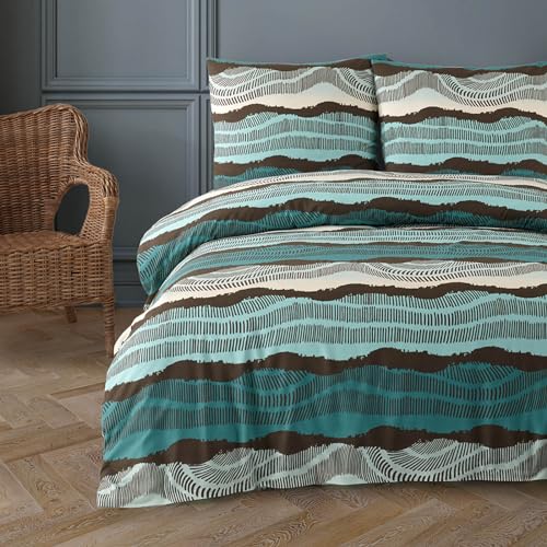 Buymax® Bettwäsche 200x200 80% Baumwolle, 20% Polyester 3-Teilig...