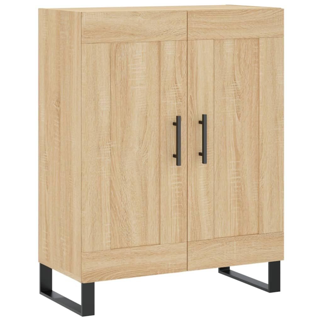 Highboard Sonoma Roble 69,5 x 34 x 180 cm, robusto armario de madera con puertas, mucho espacio de almacenamiento para salón, pasillo y cocina