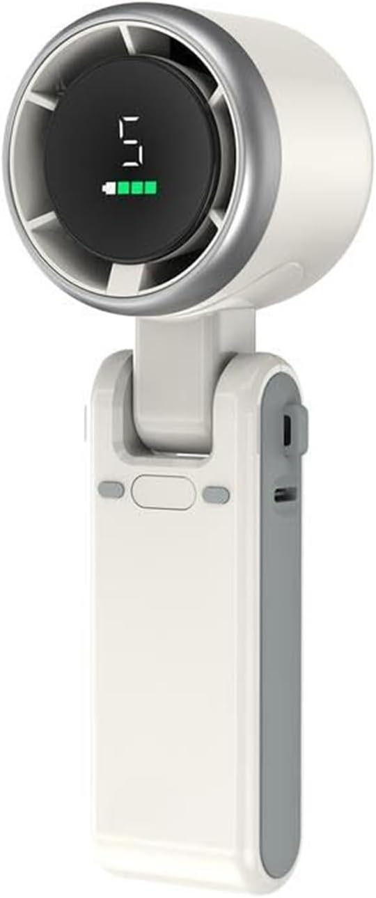 Portable Handheld Turbo Fan - 5 Gear Wind 4000mAh Battery, Up to 10H Use 3-IN-1 with Air Turbo Tech for Outdoor Travel Working (White)​(White)