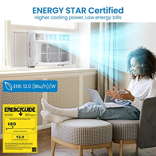 Image of Smart 10000 BTU Window Air Conditioner with WiFi App & Remote Control, Energy Saving Window AC, Fast Cooling for Rooms Up to 450 Sq.Ft, Dehumidifier, Quiet Operation, Easy to Install