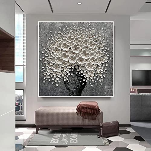 Peinture art toile mur art salon KEBIA fleurs imprimées 20x20cm