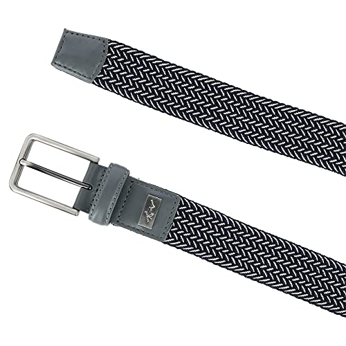 Greg Norman Men's Two Tone Stretch Belt, 32, Black and Grey2
