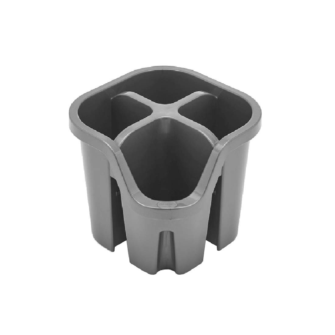 Addis 517938 Cutlery Utensil Drainer Caddy with 4 Compartments, Metallic Silver, 14 x 14 x 13 cm