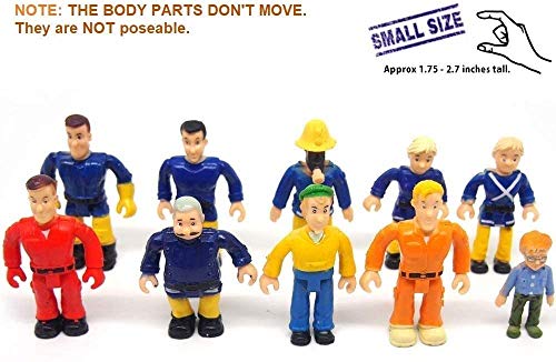 FUNERICA Set of 10 Fireman and Family People Toy Figures | Fireman /Firehouse Toy for Kids | Fireman Party Supplies Figurines