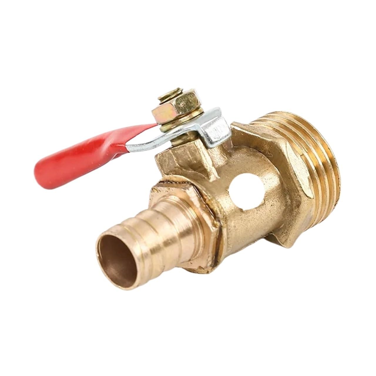 Robinet à bille barbelé en laiton 1/4" joint de tuyau en cuivre et adaptateur