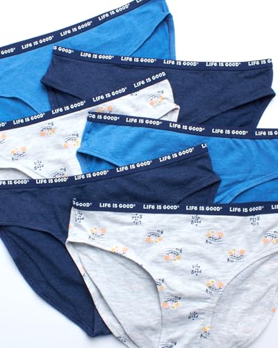 Life is Good Women's Bikini Underwear - 6 Pack Soft Cotton Stretch Fabric Bikini Briefs - Panties for Women (Sizes: S-XL)2