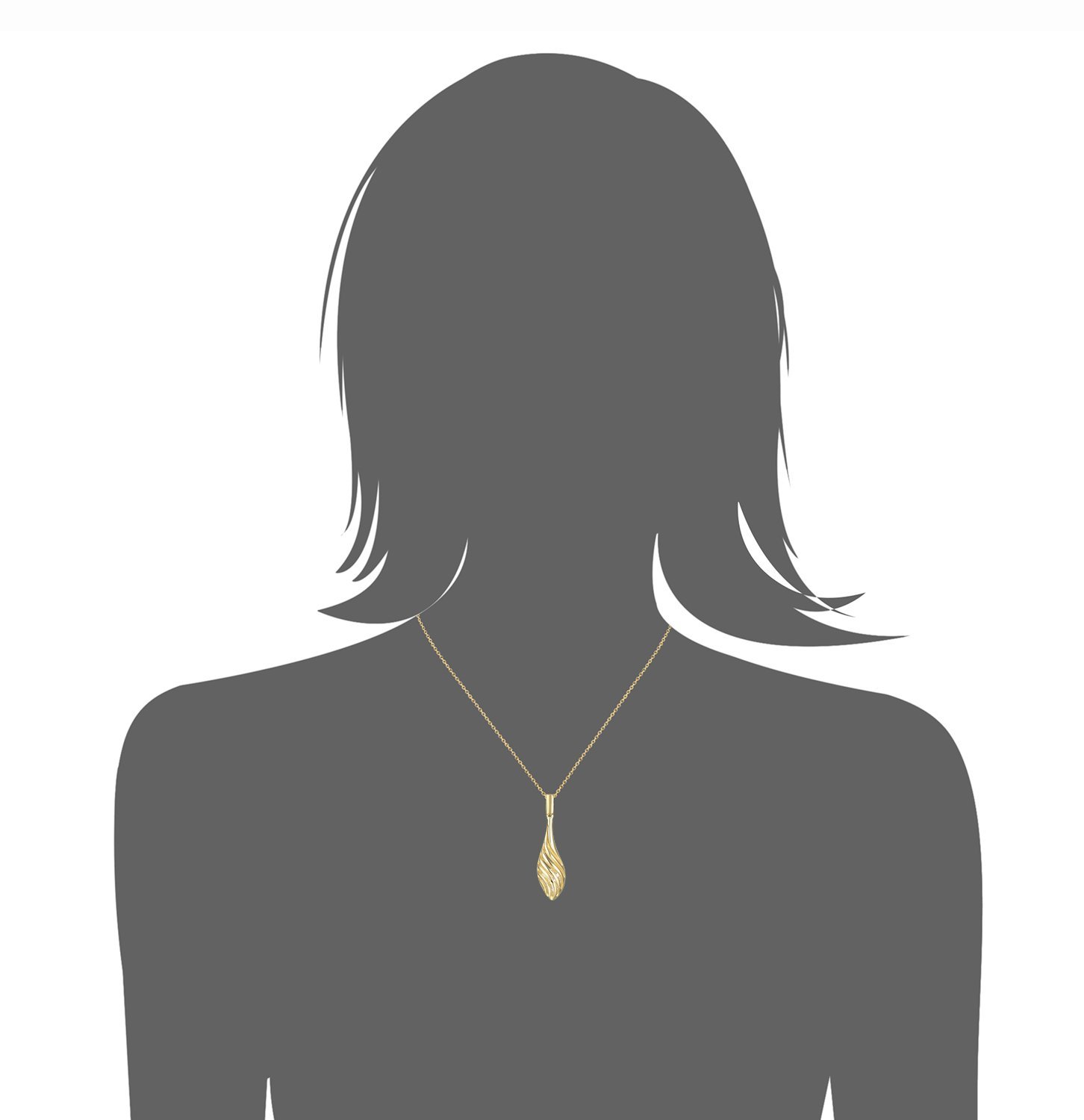 Sterling Silver Pendant Necklace Filigree Teardrop Bead with Cubic Zirconia, 16.5+1.2" Extender