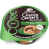 Wellness CORE Chunky Centers Natural Grain Free Wet Dog Food, Lamb & Turkey, 6-Ounce Cup