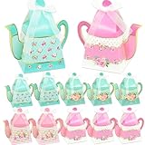 20 PCS Tea Party Decorations Gift Boxes Floral Teapot Candy Box Decoration Cute Birthday Party Favors for Bridal Wedding Birthday Baby Shower Anniversaries Party Supplies