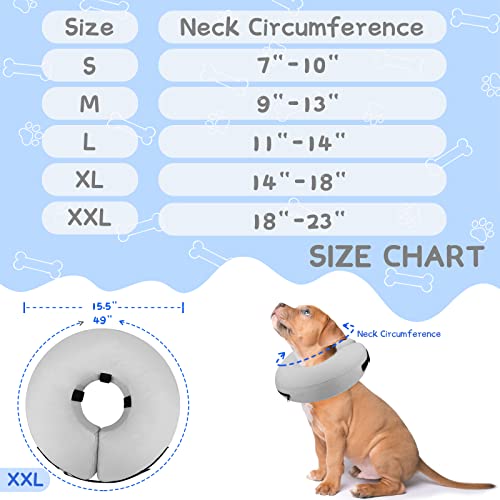 Image of Supet Inflatable Dog Cone Collar Alternative After Surgery, Dog Neck Donut Collar Recovery E Collar for Neuter, Soft Pet Cone for Small Medium Large Dogs