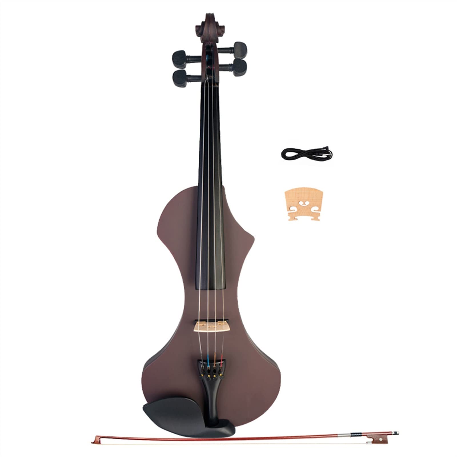 Violini per Studenti Rosso Scuro 4/4 Violino Arco Strumento A Corde Violino Elettrico Kit Violino Elettronico A 4 Corde Professionale Violino