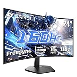 SANSUI 24 Inch Curved 160Hz Gaming Monitor,1500R Curved Gaming Monitor FHD 1080P Computer Monitor,MPRT 1ms Fast VA Display,Freesync,HDR,3000:1, HDMI2.0,DP1.4, VESA Support(ES-G24C1L HDMI Cable Incl.)
