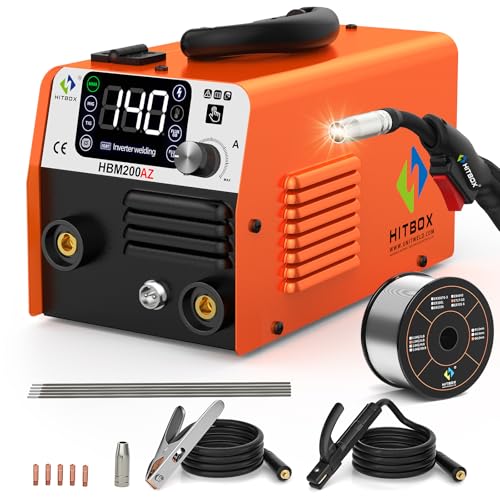 HITBOX 140A Mig Welder Machine 110v 3 in 1 Flux...